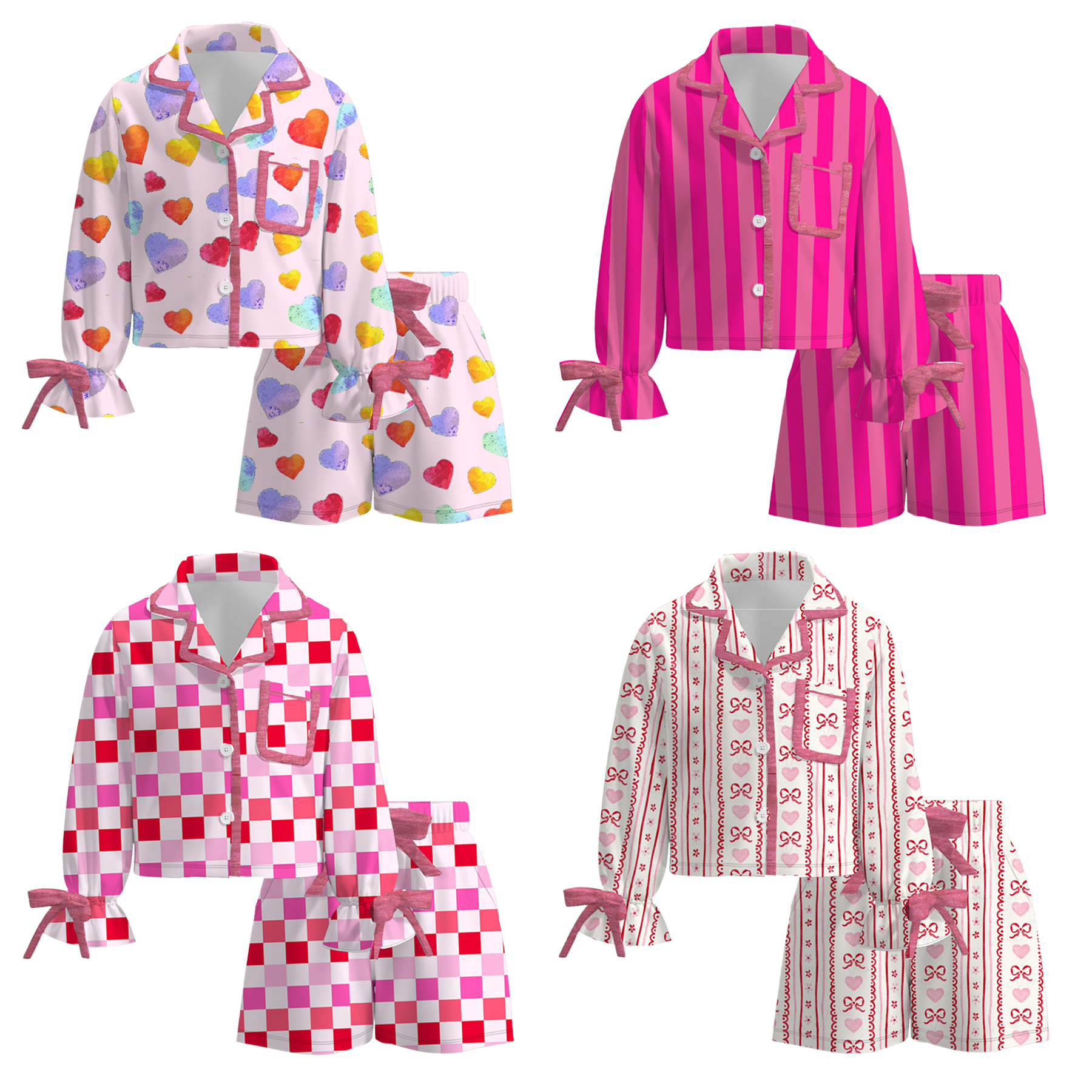 （Pre Order）Girls Valentine's Day Print Pajamas