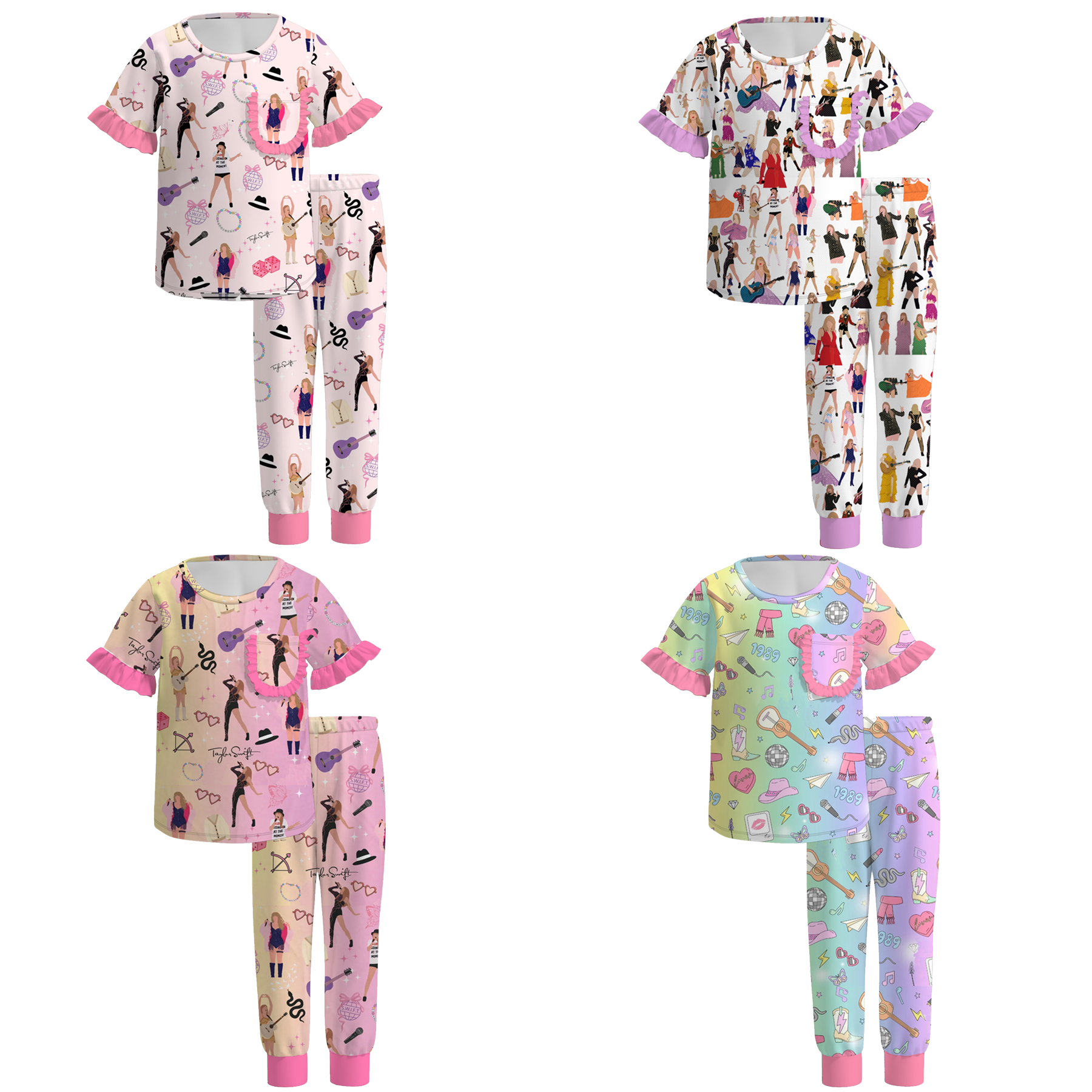 （Pre Order）Girls Spring and Summer TS Print Pajamas