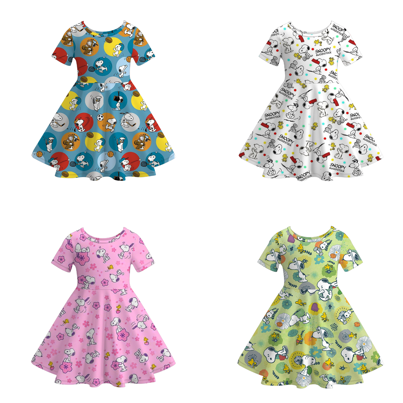 （Pre Order）Girls Spring and Summer Cartoon Print Twirl Dress