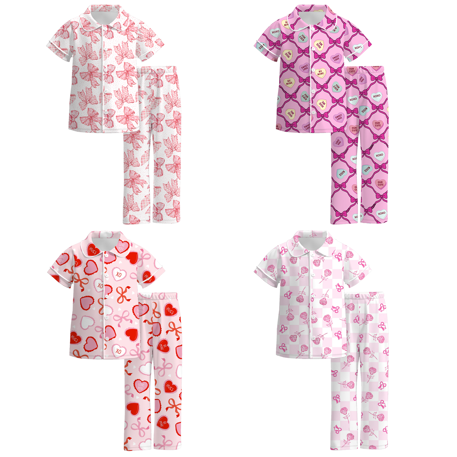 （Pre Order）Girls Valentine's Day Print Pajamas