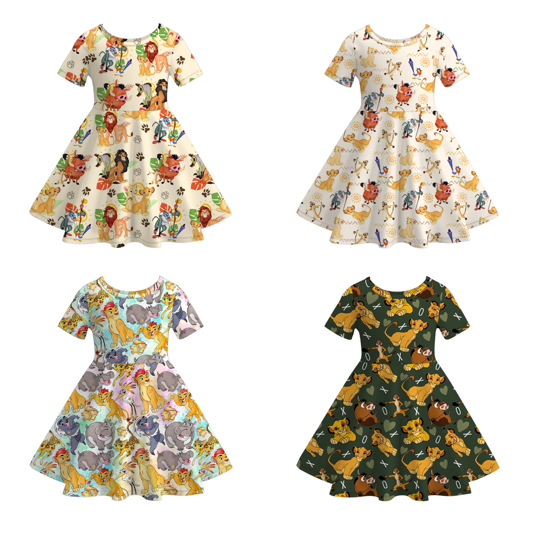 （Pre Order）Girls Spring and Summer Cartoon Print Dress