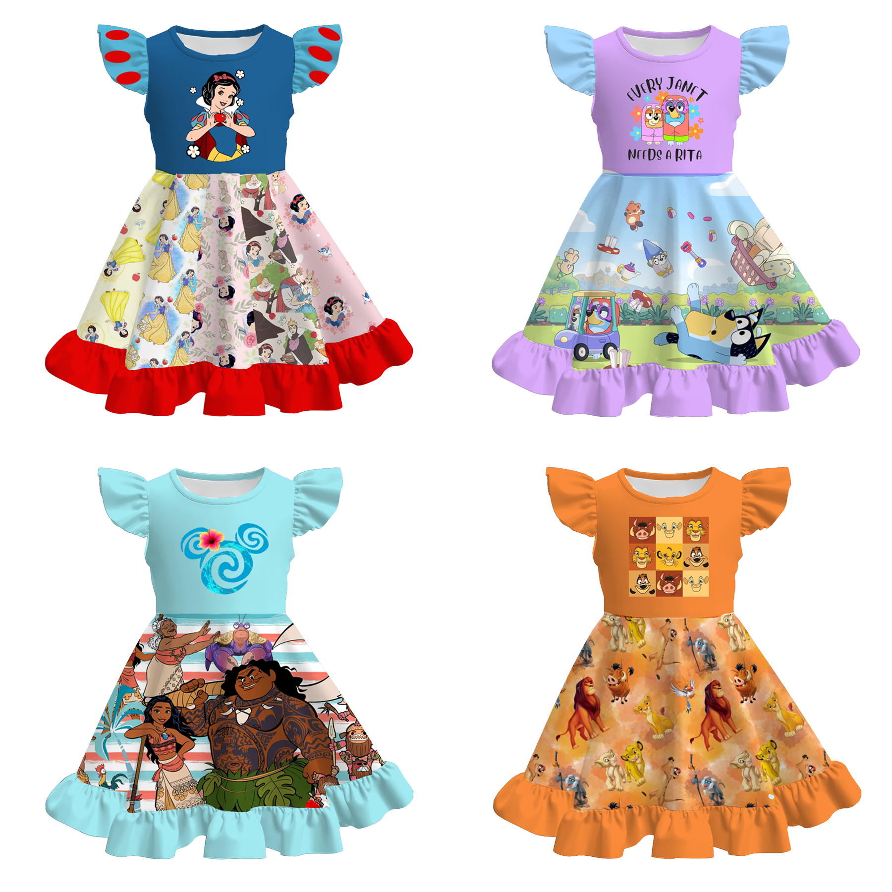 （Pre Order）Girls Spring and Summer Princess Print Dress