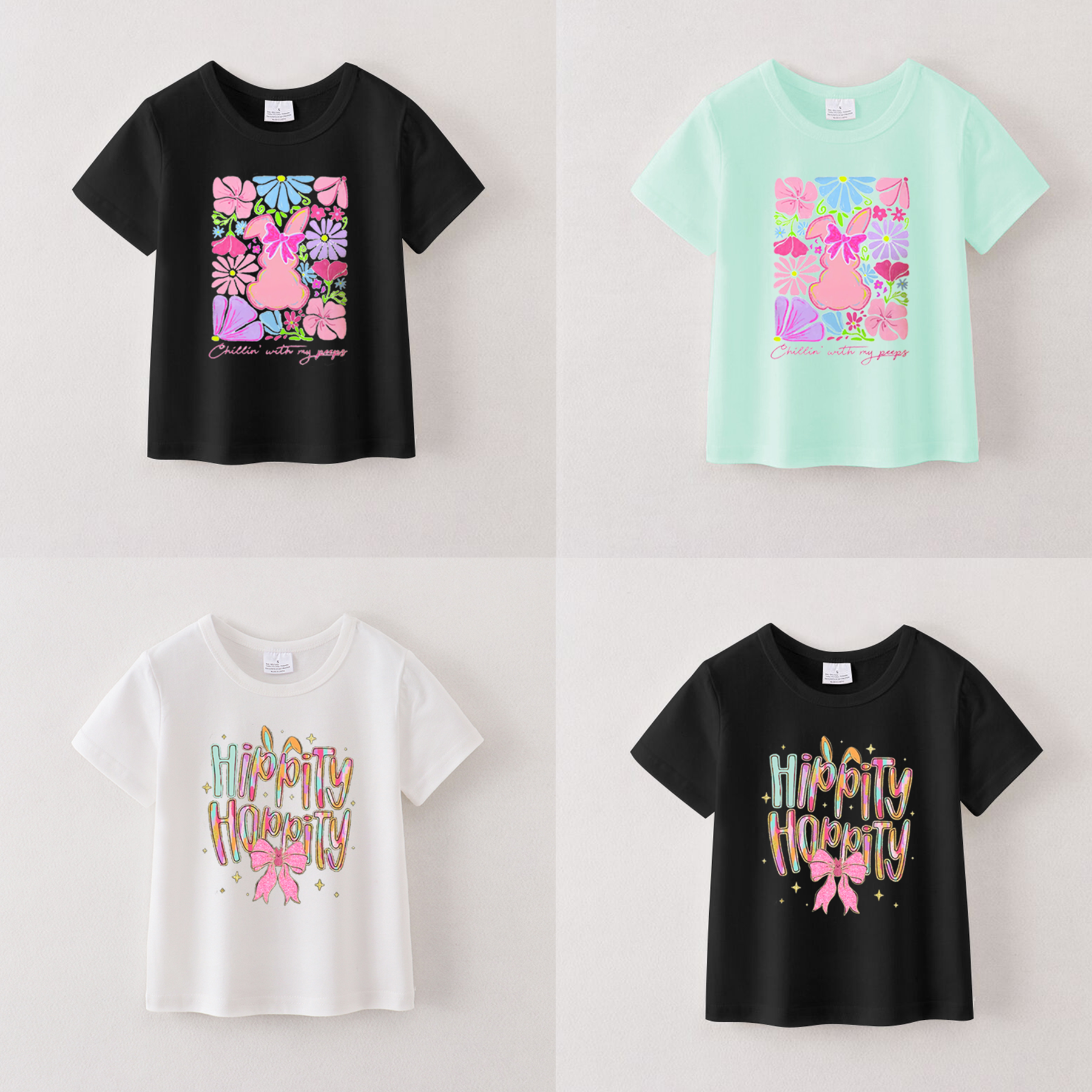 （Pre Order）Girls Easter Bunny Print T-shirt