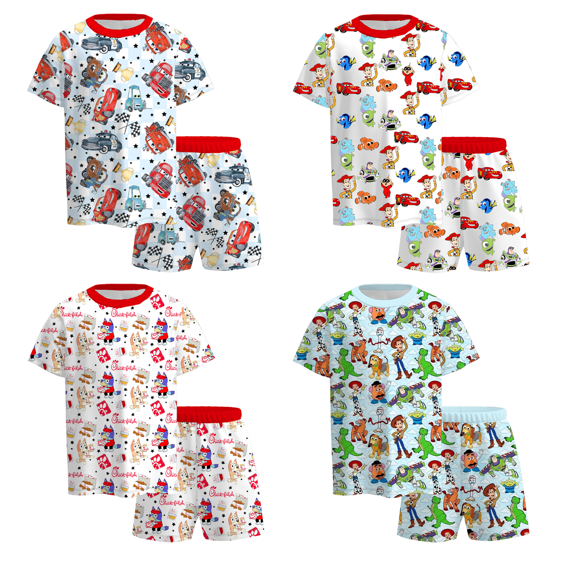 （Pre Order）Boys Spring and Summer Cartoon Print Pajamas