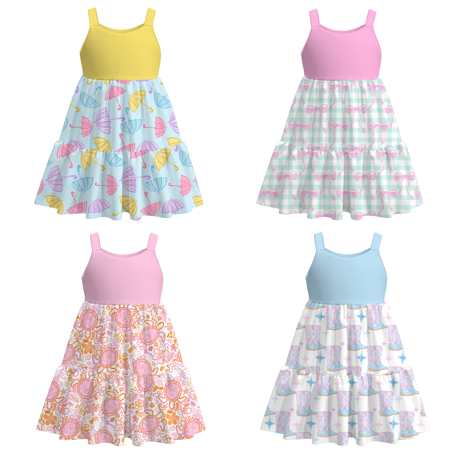 （Pre Order）Girls Summer Print Slip Dress