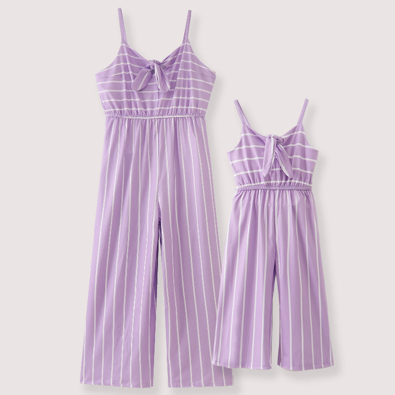 （In Stock E13-05-01  E12-02-02）Mommy & Me Stripe Jumpsuit