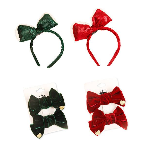 （Pre Order）Girls Christmas Headband and Hairclip