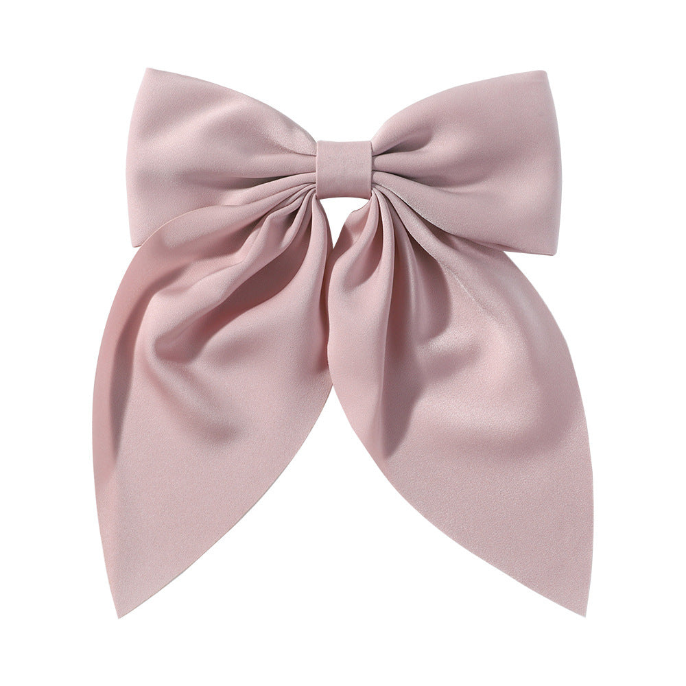 （Pre Order）Elegant Solid Color Large Bow Hair Clip