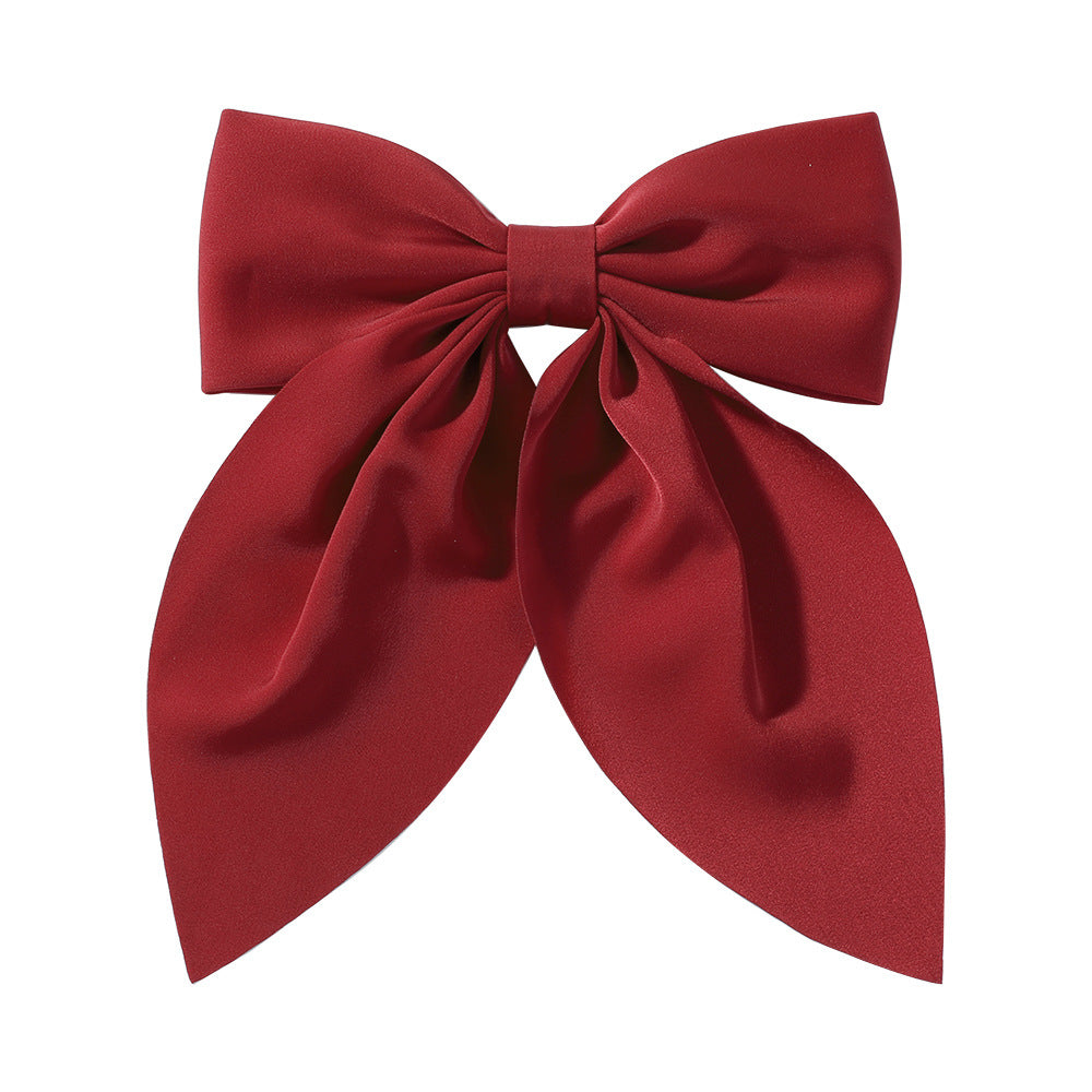 （Pre Order）Elegant Solid Color Large Bow Hair Clip