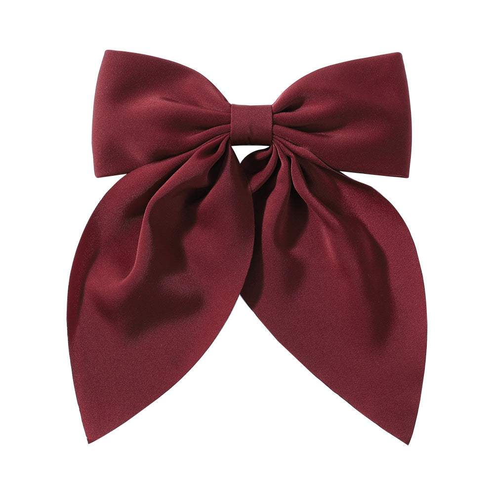 （Pre Order）Elegant Solid Color Large Bow Hair Clip