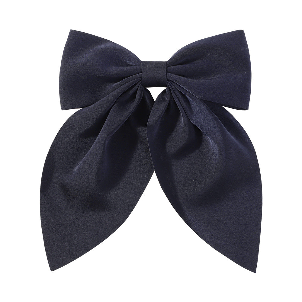 （Pre Order）Elegant Solid Color Large Bow Hair Clip