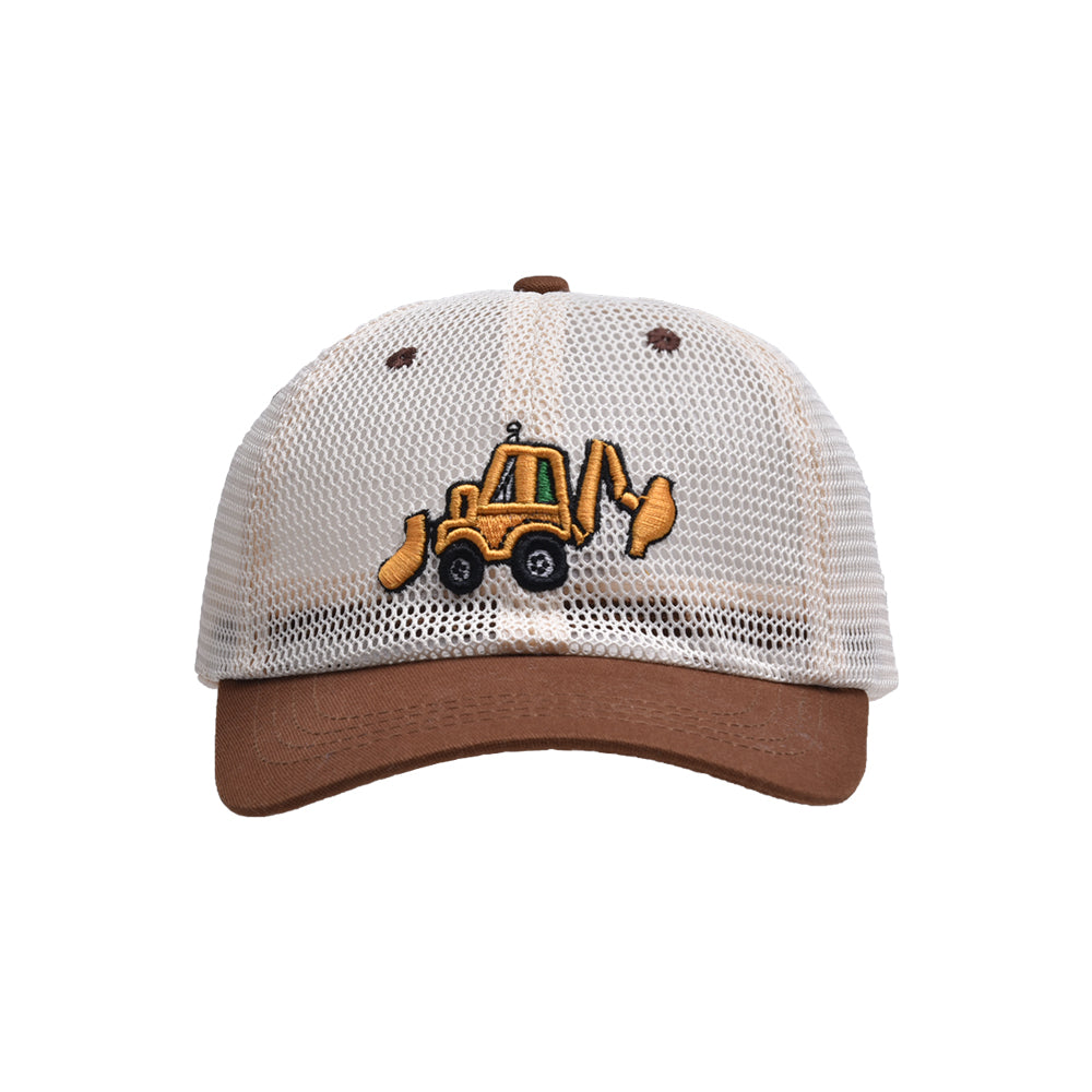 （Pre Order）Kid's Bulldozer Embroidered Mesh Baseball Cap