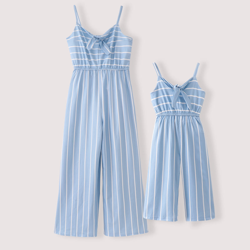 （In Stock E13-05-01  E12-02-02）Mommy & Me Stripe Jumpsuit