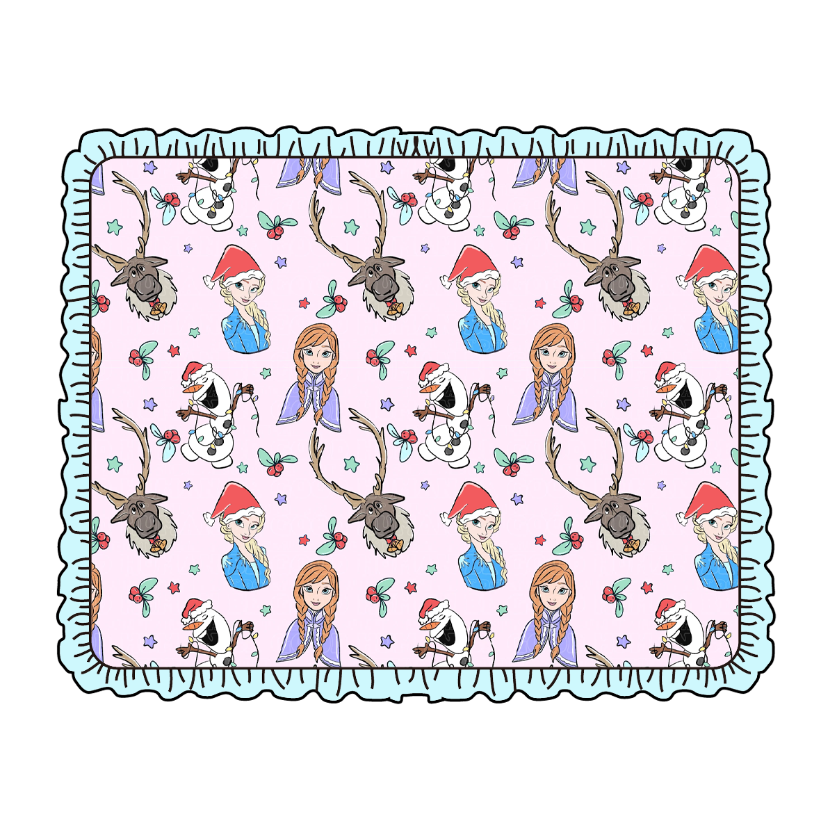 （Pre Order）Girls Christmas Princess Print Blanket