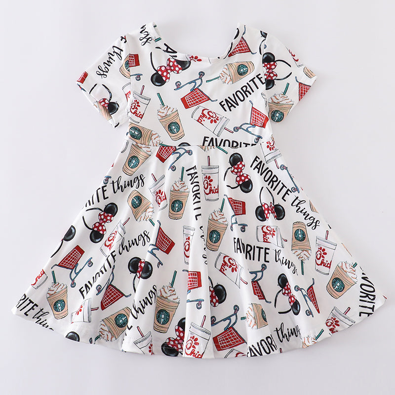 （Pre Order）Girls Summer Cartoon Print Twirl Dress