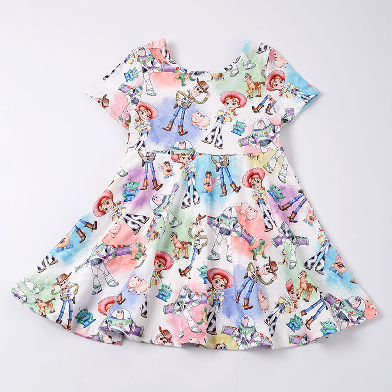 （PRE ORDER）Girls Cartoon Print Dress