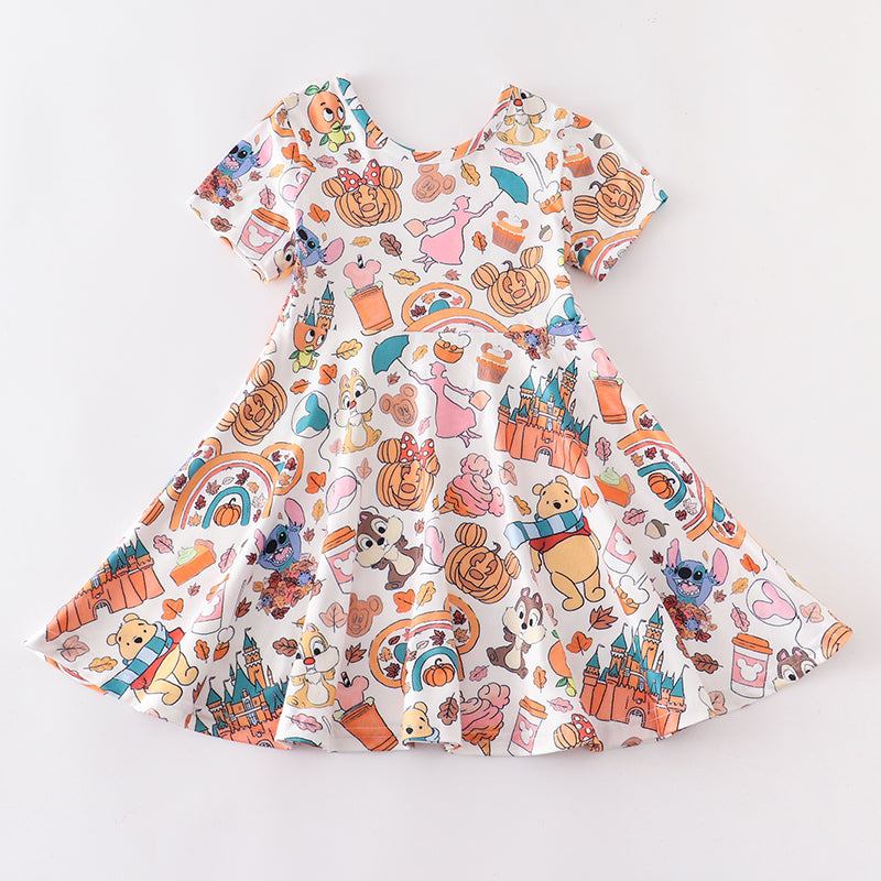 （Pre Order）Girls Halloween Print Dress