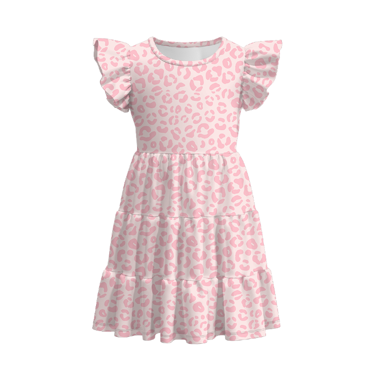 （Pre Order）Summer Mommy and Me Pink Leopard Print Dress