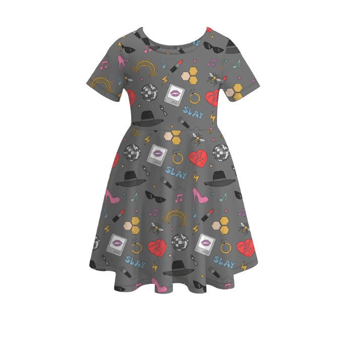 （Pre Order）girls TS print twirl dress