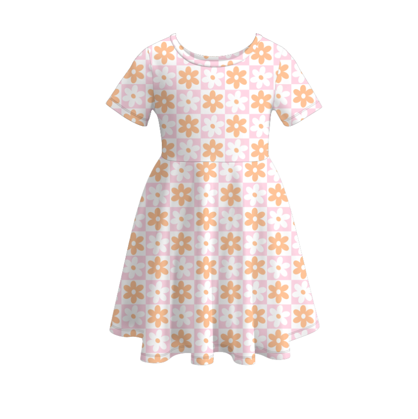 (Pre Order)Girls Lemon Flower Ballet Print Twirl Dress