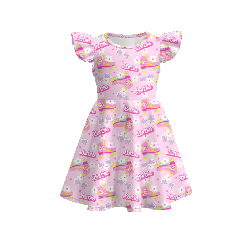 （Pre Order）Girls Character Print Flying Sleeves Dress