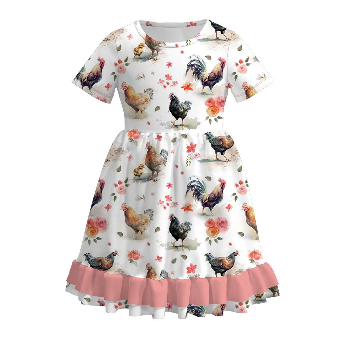 (Pre Order)Summer Girls Farm Ruffled Dress