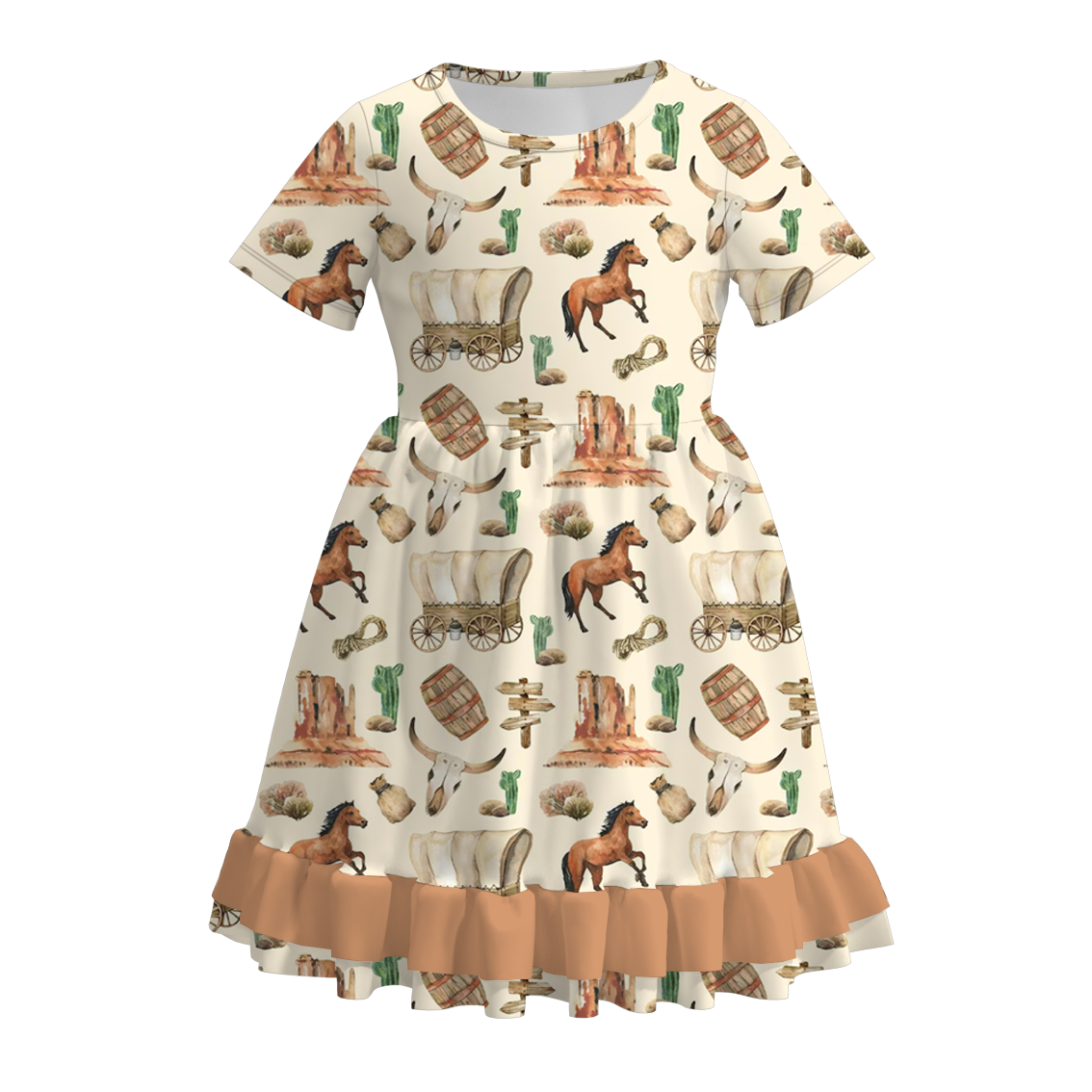 (Pre Order)Summer Girls Farm Ruffled Dress