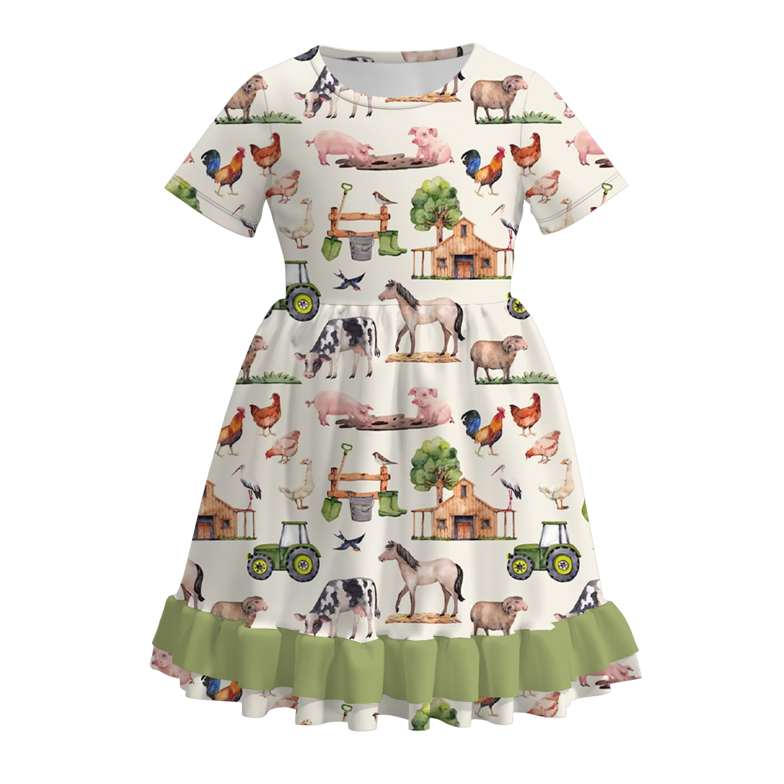 (Pre Order)Summer Girls Farm Ruffled Dress