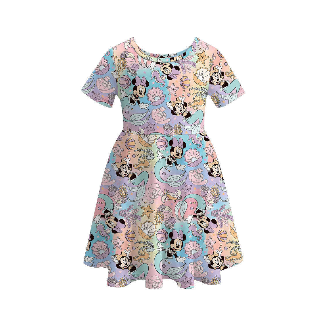 （Pre Order）Bamboo Summer Girls' Cartoon Printed Twirl Dress