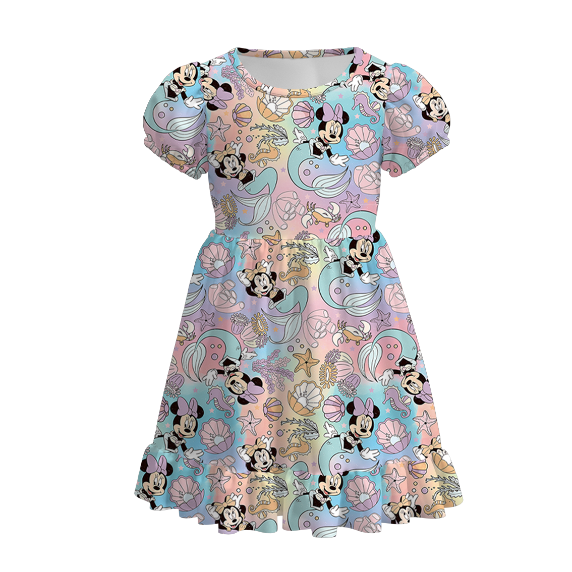 （Pre Order）Bamboo Summer Girls' Cartoon Printed Twirl Dress