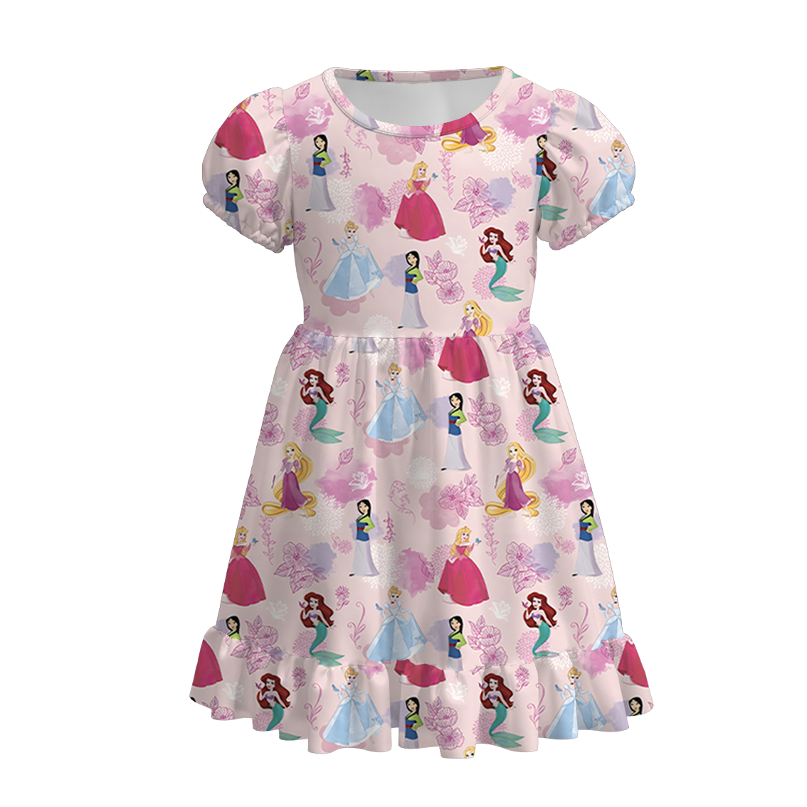 （Pre Order）Bamboo Summer Girls' Cartoon Printed Twirl Dress