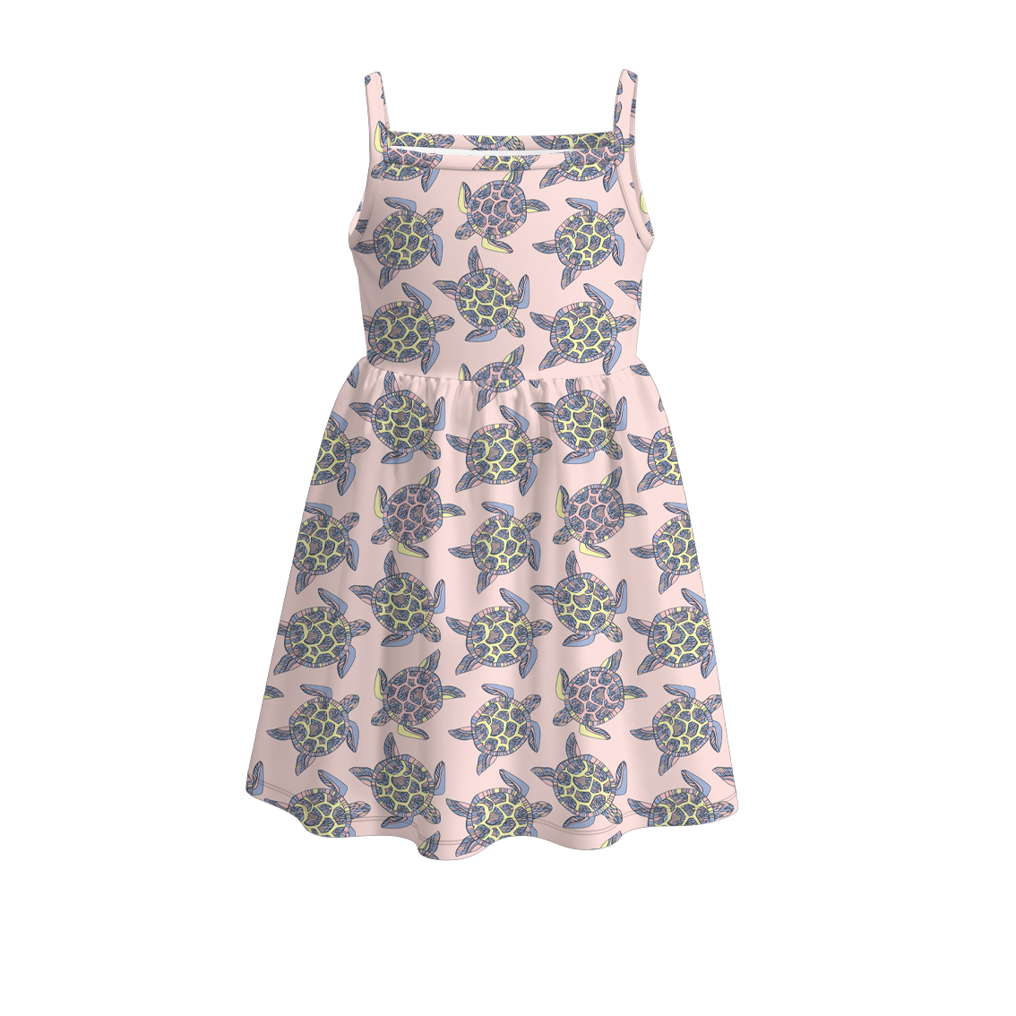 （Pre Order）Girls Summer Sea Turtle Print Dress