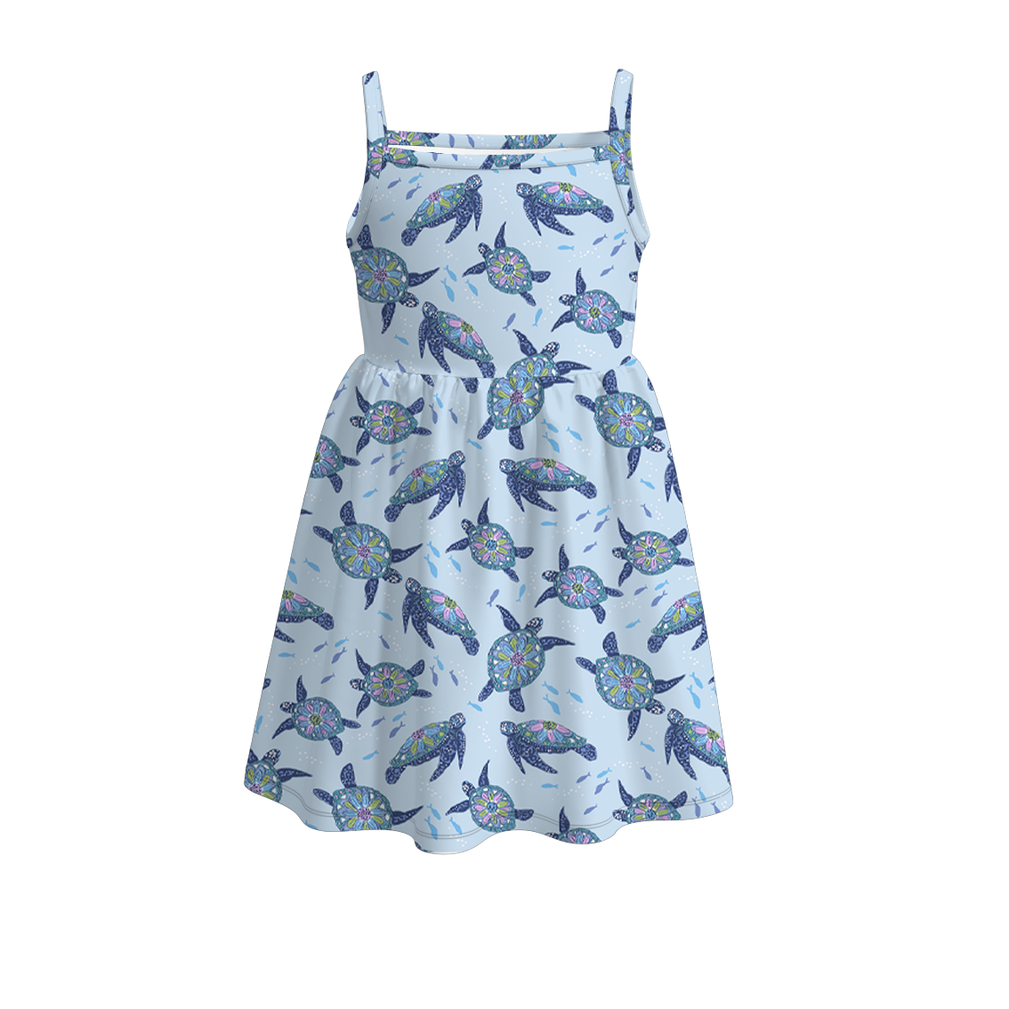 （Pre Order）Girls Summer Sea Turtle Print Dress