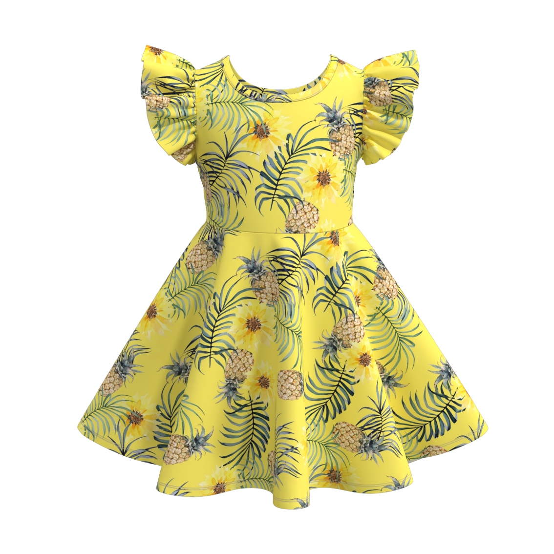 （Pre Order）Sunflower Floral Print Twirl Dress