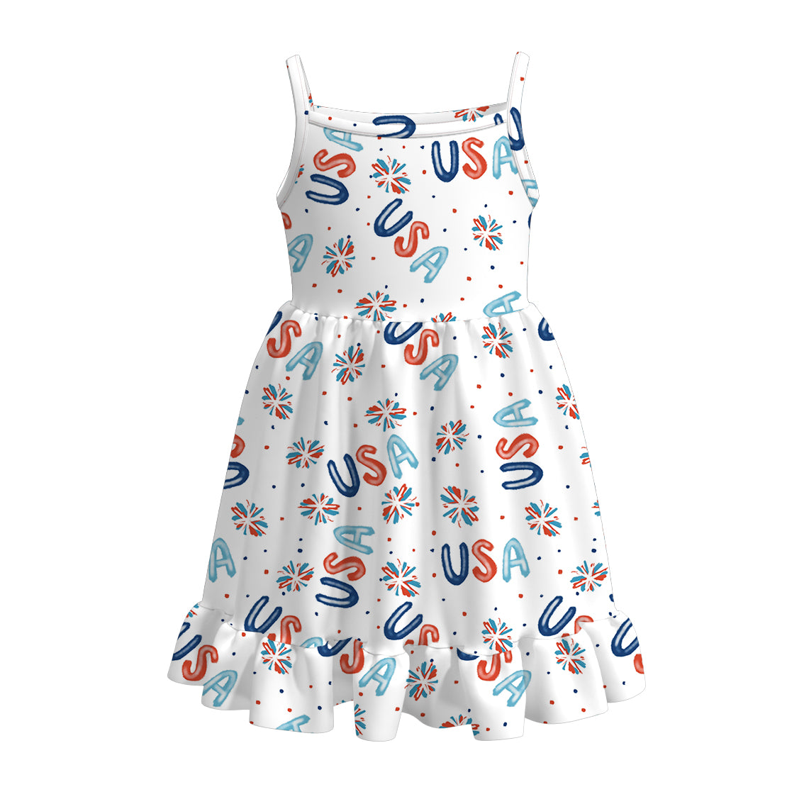 （Pre Order）Patriotic Print Strap Dress