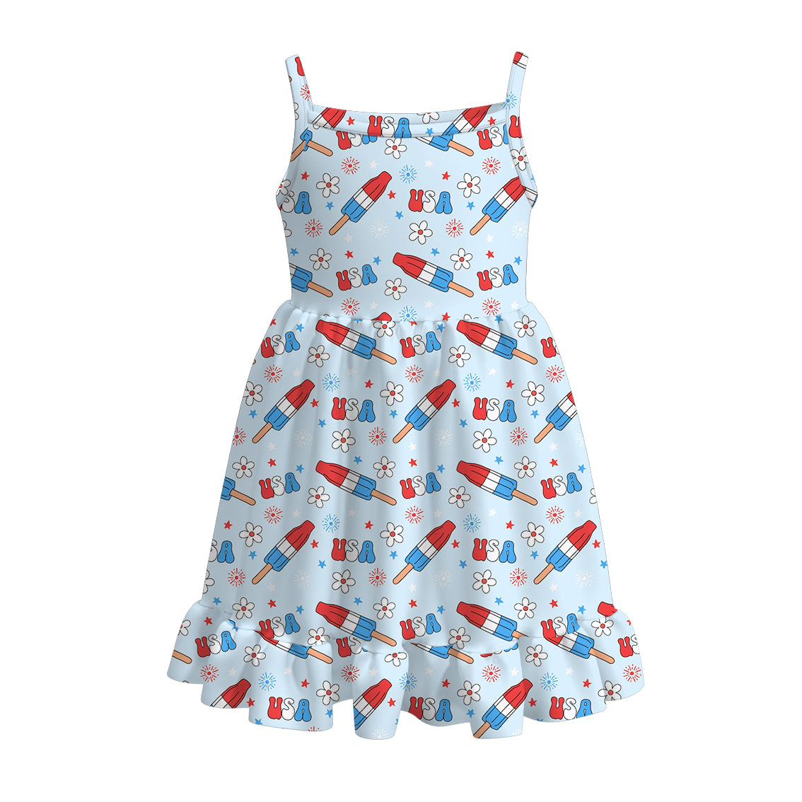 （Pre Order）Patriotic Print Strap Dress