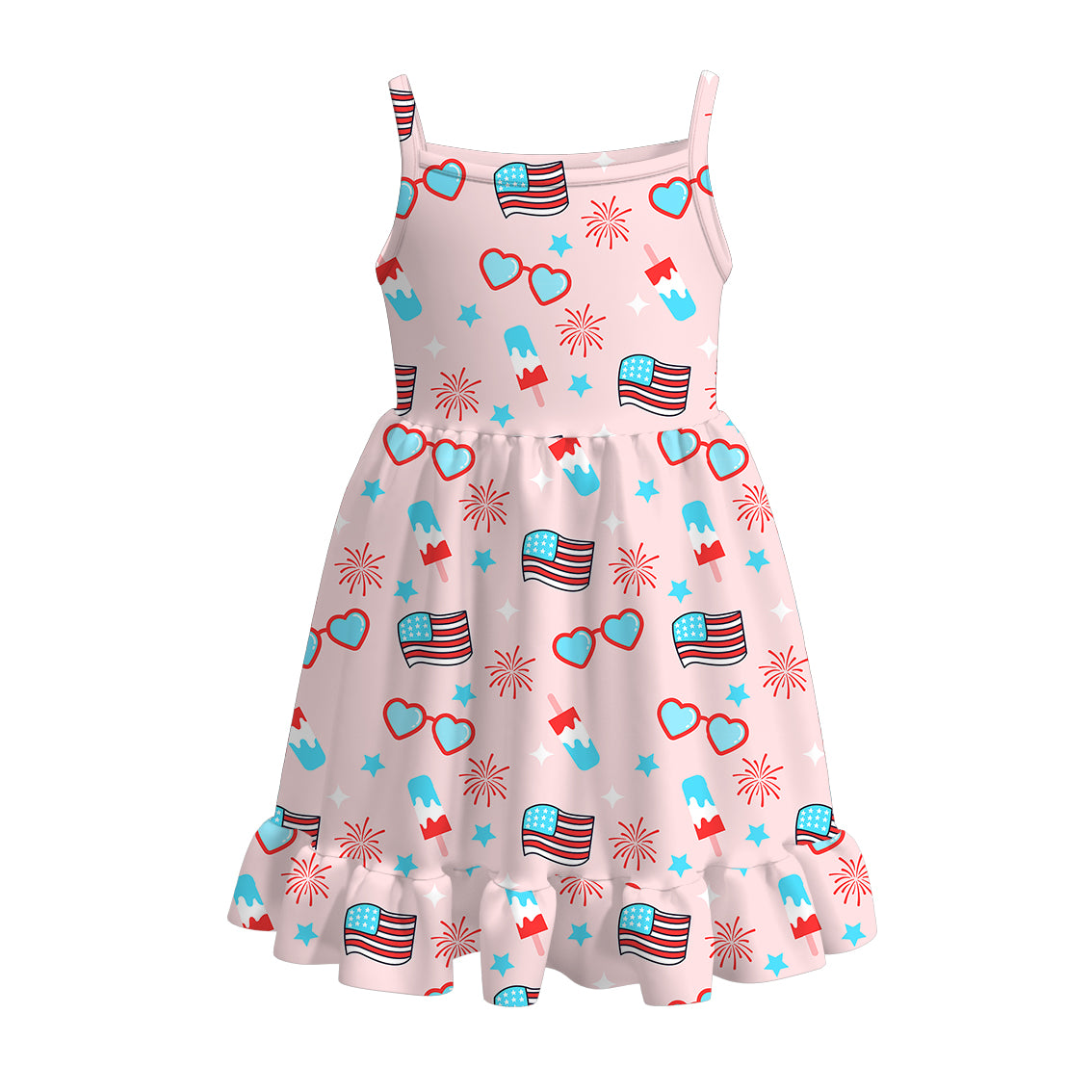 （Pre Order）Patriotic Print Strap Dress