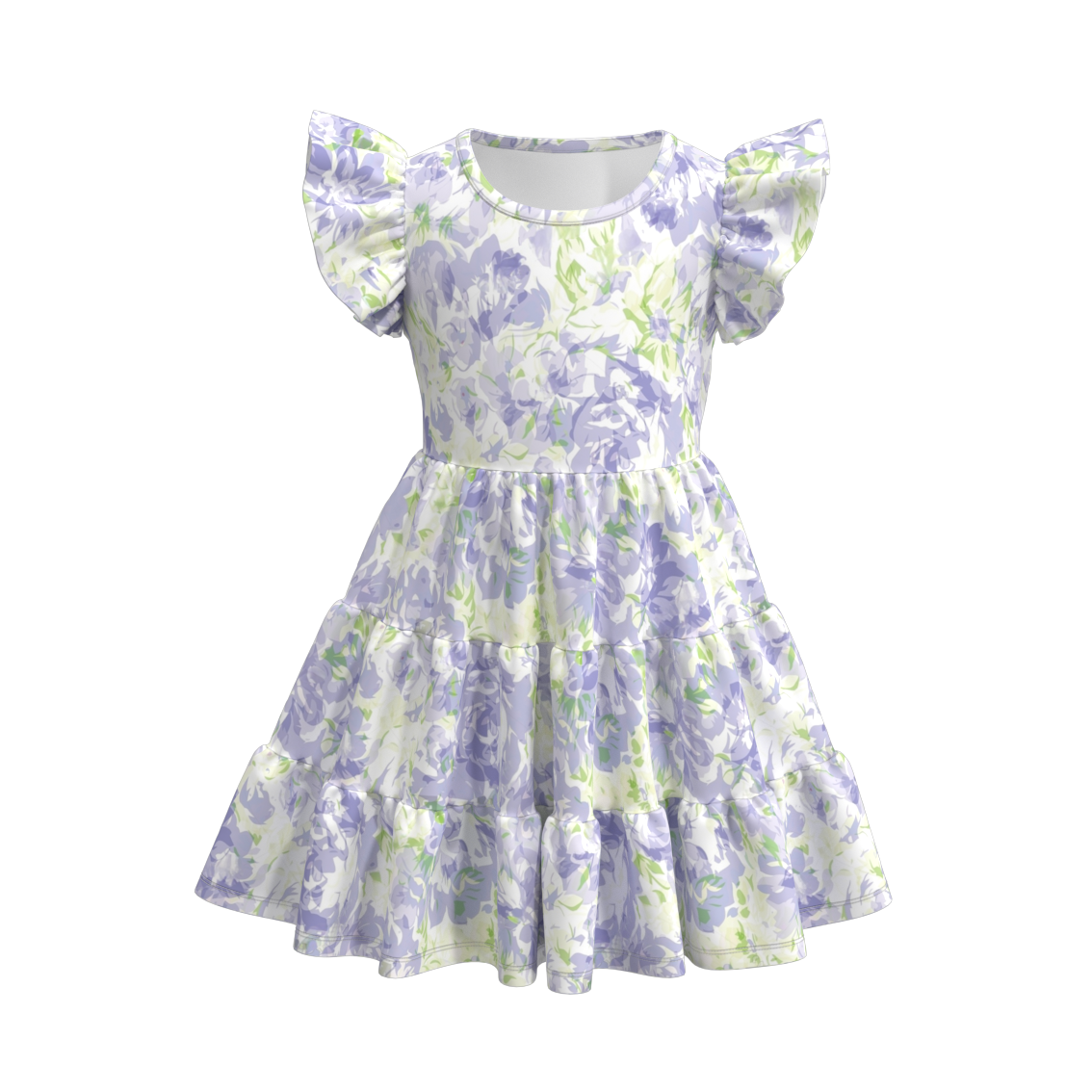 （Pre Order）Summer Flower Print Mommy and Me Ruffled Dress