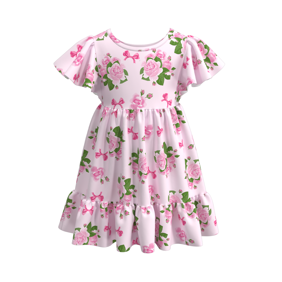 （Pre Order）Summer Floral Stripes Mommy and Me Dress