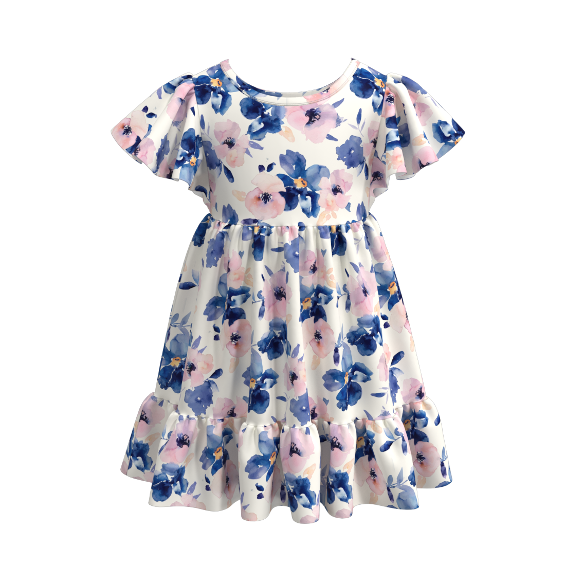 （Pre Order）Summer Flower Stripes Mommy and Me Dress