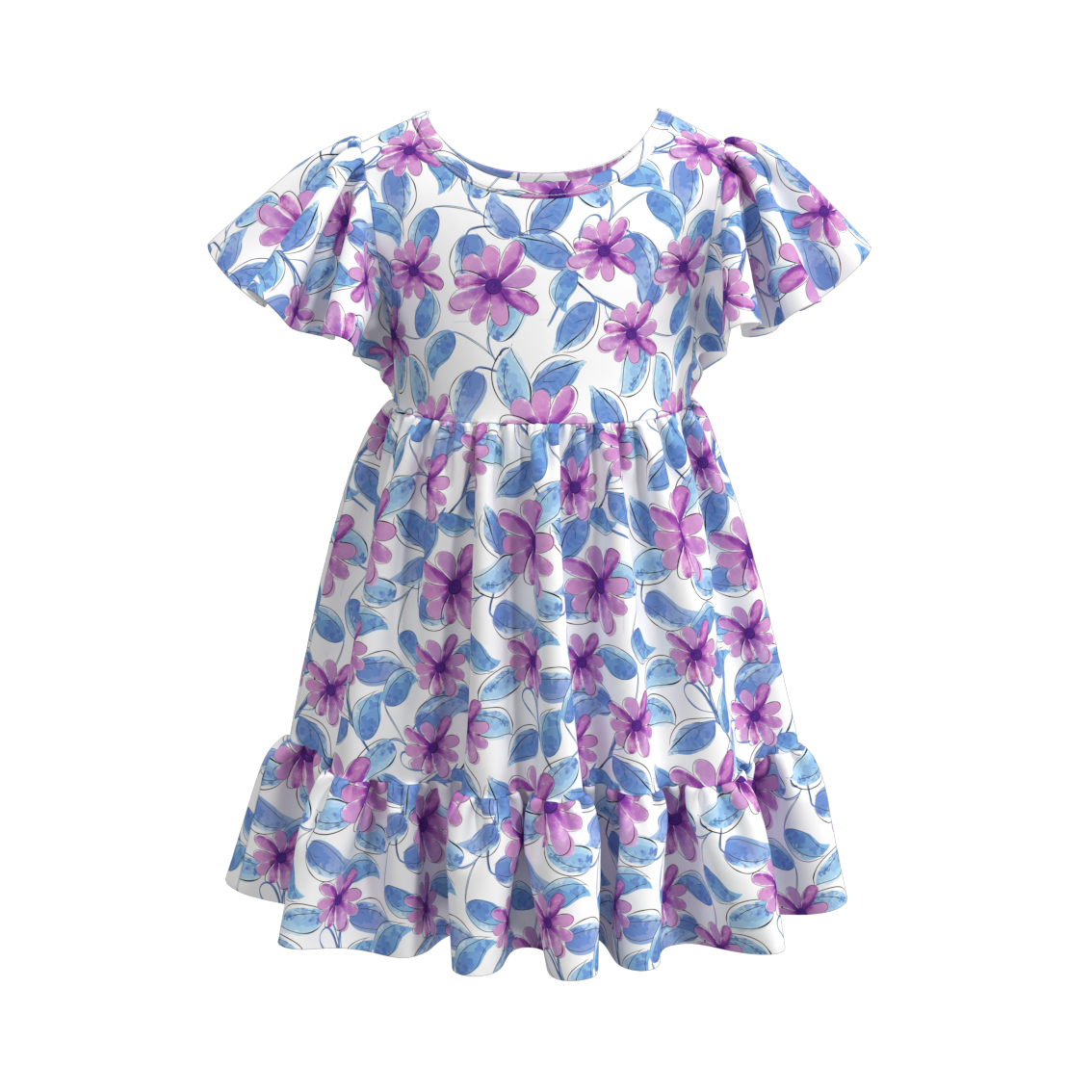 （Pre Order）Summer Flower Stripes Mommy and Me Dress