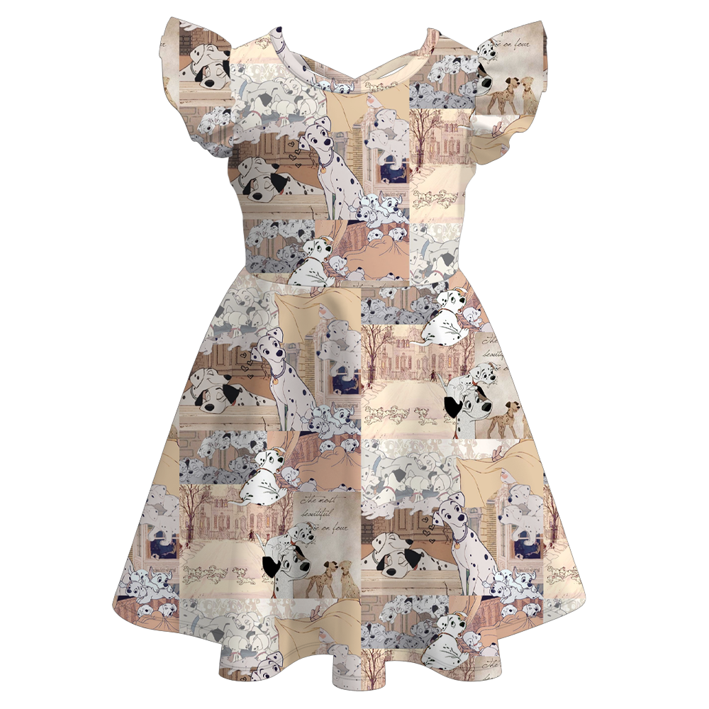 （Pre Order）Girls Summer Cartoon Print Twirl Dress