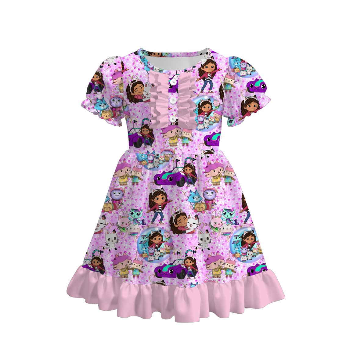 （Pre Order）Dollhouse Print Ruffles Dress