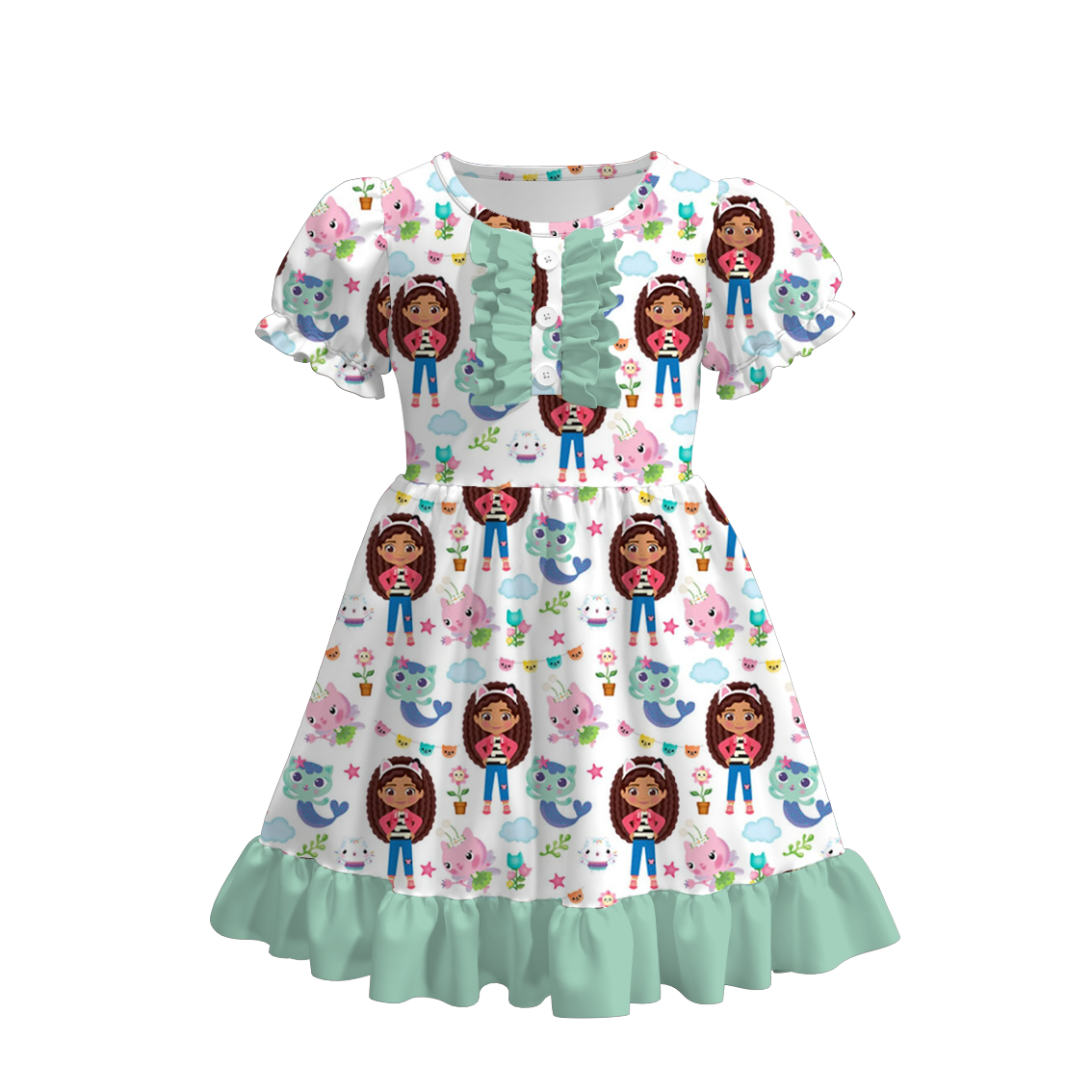 （Pre Order）Dollhouse Print Ruffles Dress