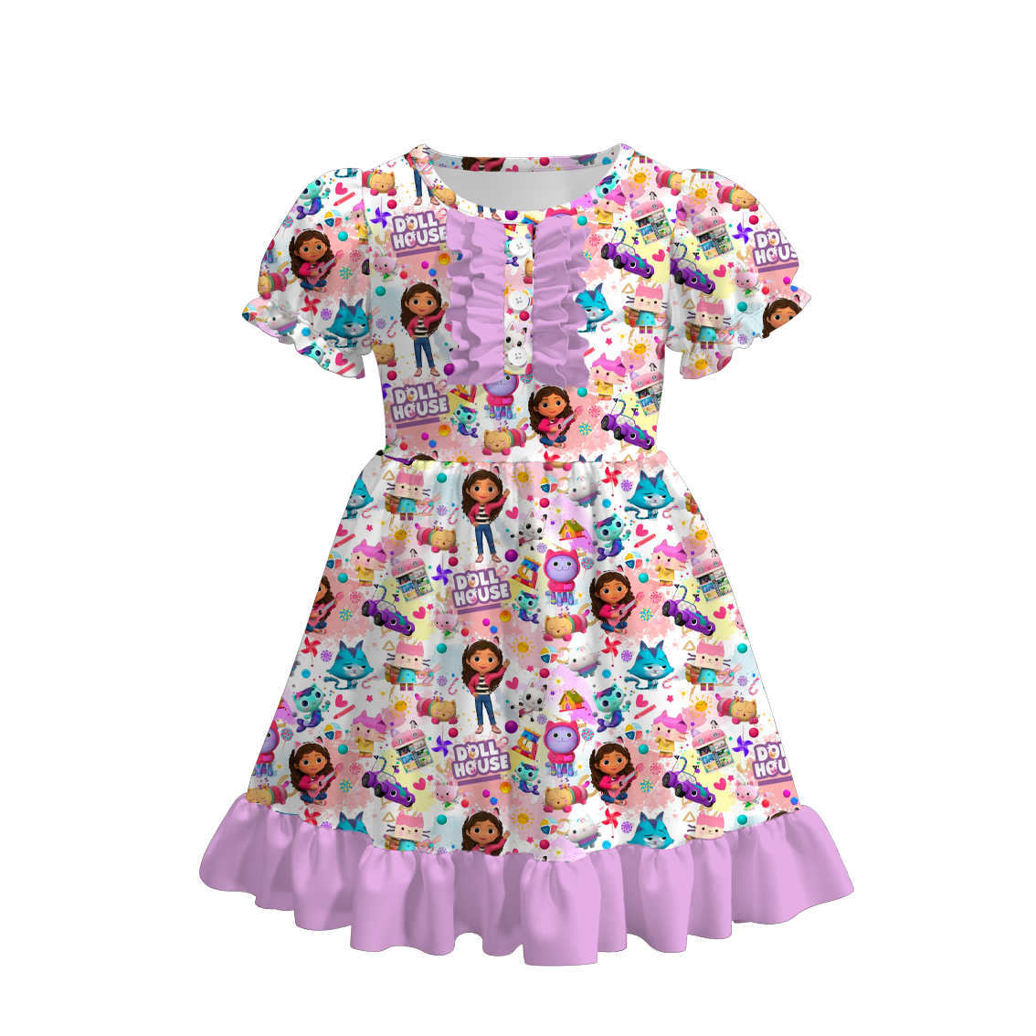 （Pre Order）Dollhouse Print Ruffles Dress