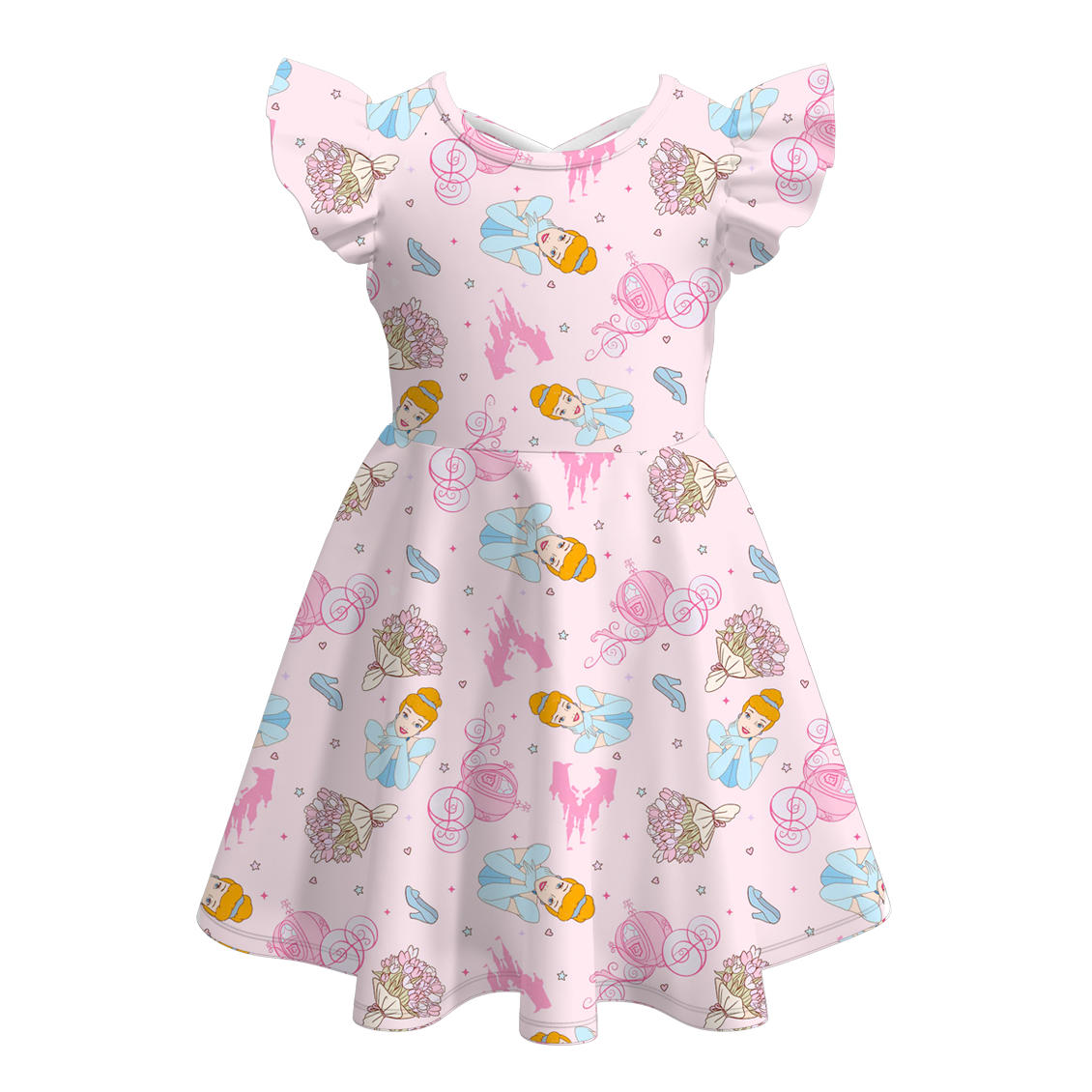 （Pre Order）Girls Summer Princess Print Twirl Dress