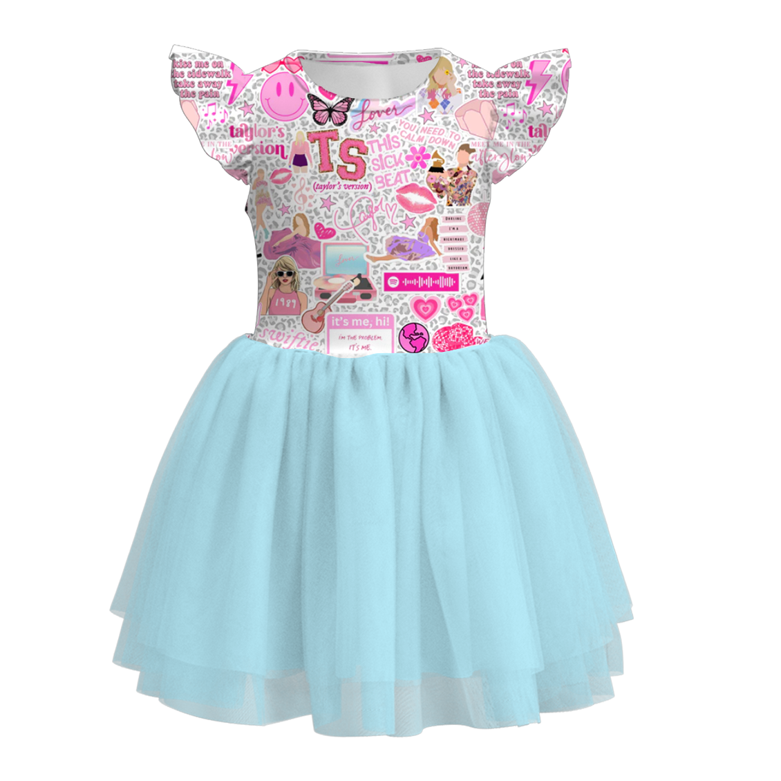 （Pre Order）Girls Summer TS Print Tutu Tulle Dress