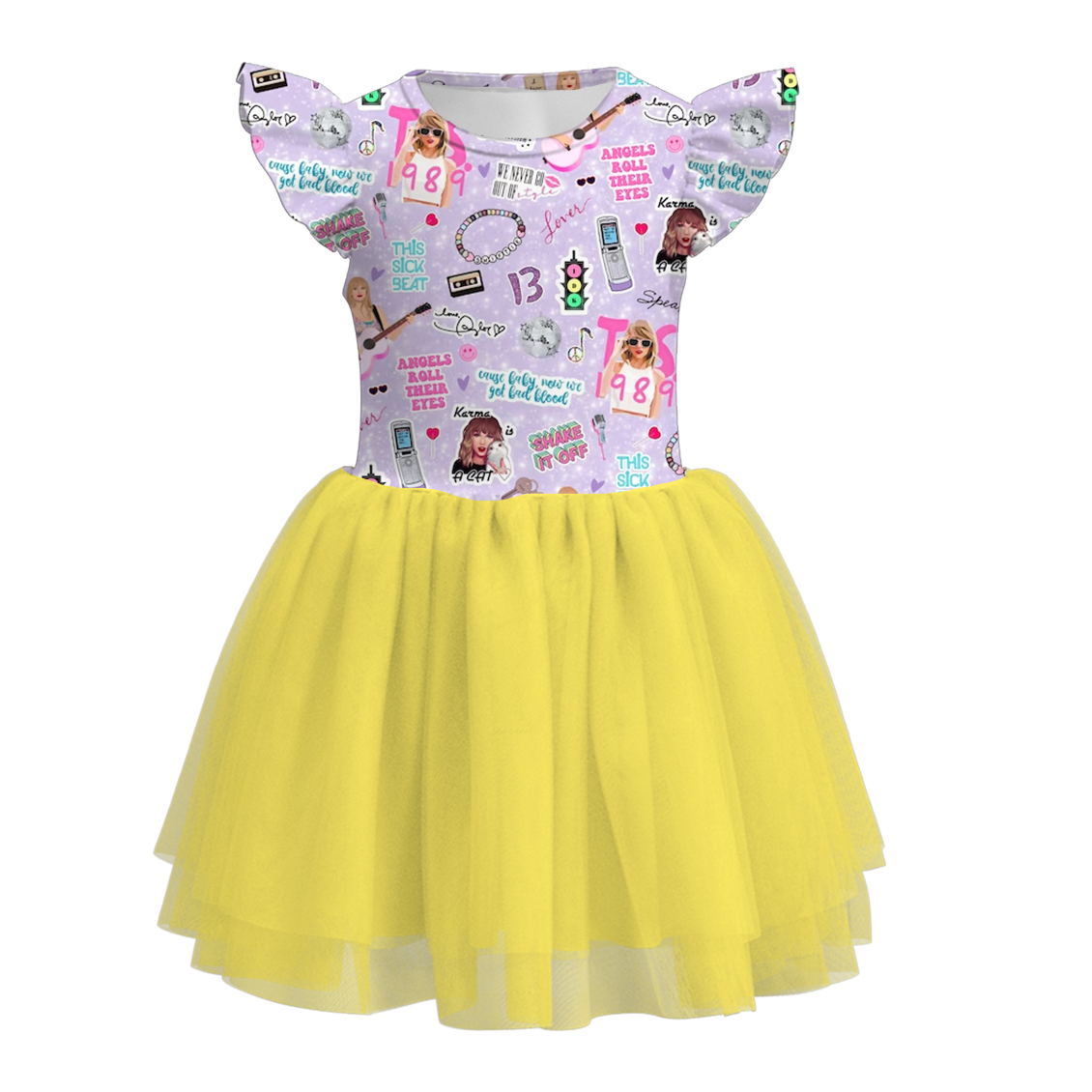 （Pre Order）Girls Summer TS Print Tutu Tulle Dress