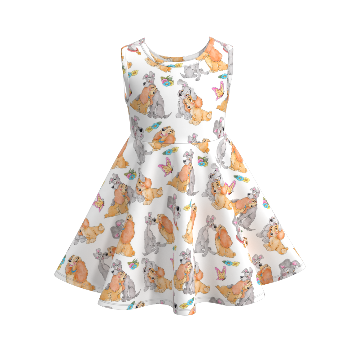 （Pre Order）Girls Summer Sleeveless Cartoon Print Twirl Dress