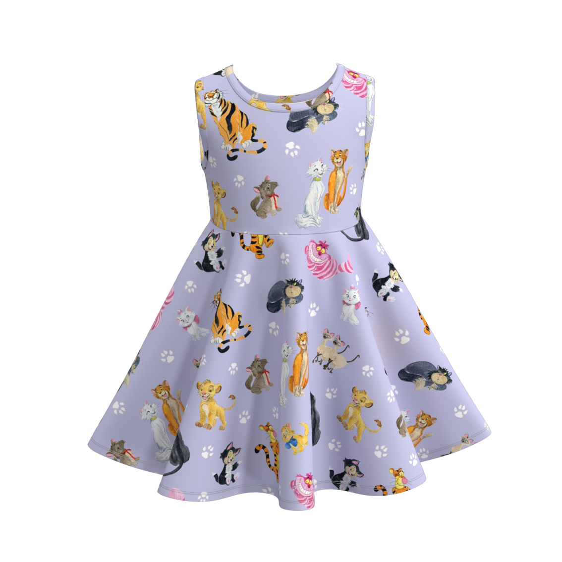 （Pre Order）Girls Summer Sleeveless Cartoon Print Twirl Dress